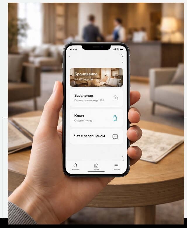 Мобильное приложение для гостей отеля в Выборге, управление сервисом